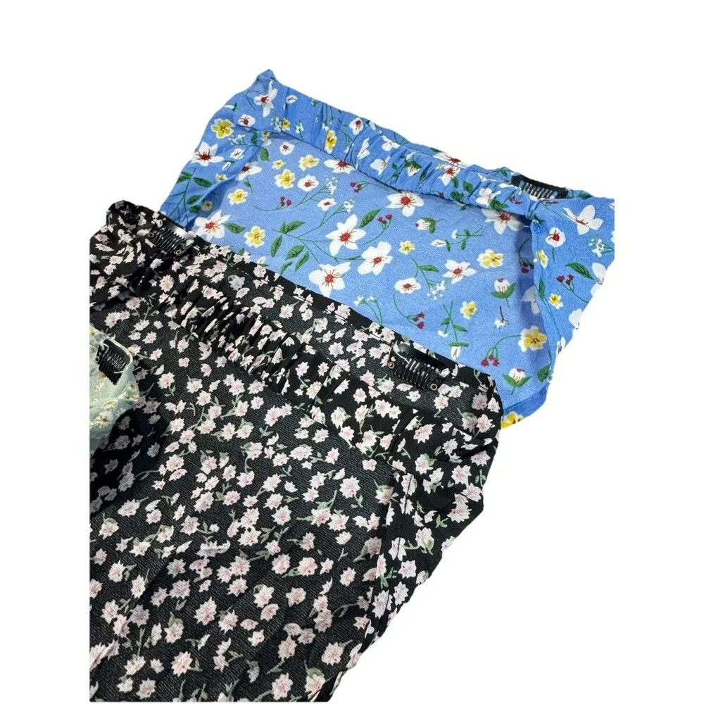 5 PS Floral Hair Scarf for Women Headband Bandanas with Clips Chiffon